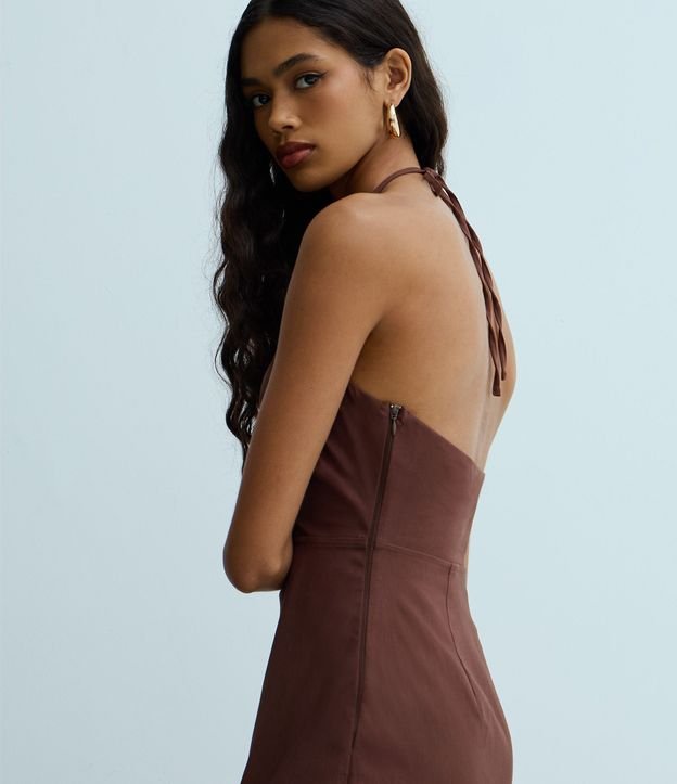 Vestido Midi con Escote V y Busto Fruncido 3
