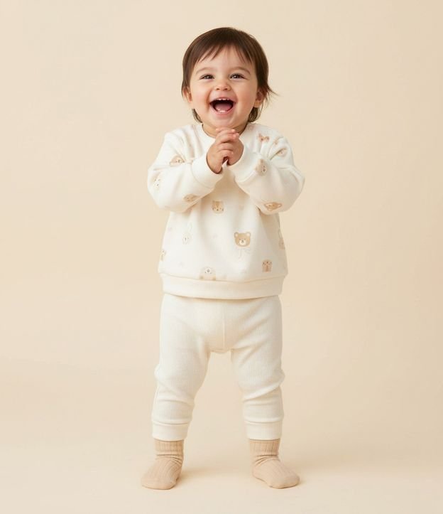Pantalón Infantil con Puños Canelados – Talle 0 a 18 Meses