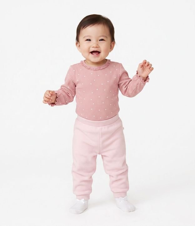 Pantalón Infantil con Puños Canelados – Talle 0 a 18 Meses