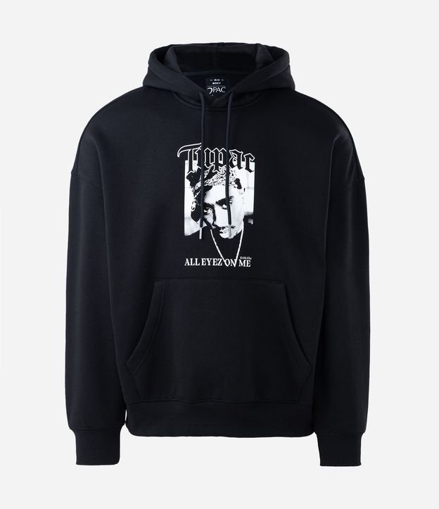 Saco en Fleece con Estampa de Tupac All Eyez On Me