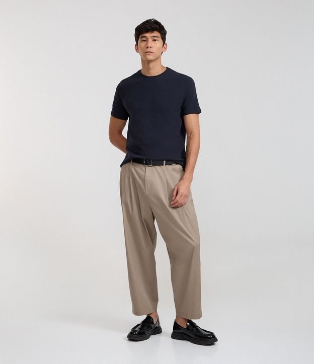 Remera Slim en Algodón con Textura Acanalada 3