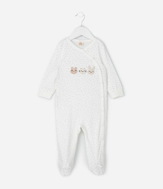 Mono Infantil en Suedine de Lunares y Bordado – Talle RN a 18 Meses 2