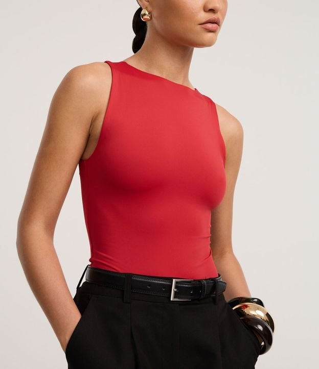 Body Básico en Poliamida con Cuello Halter