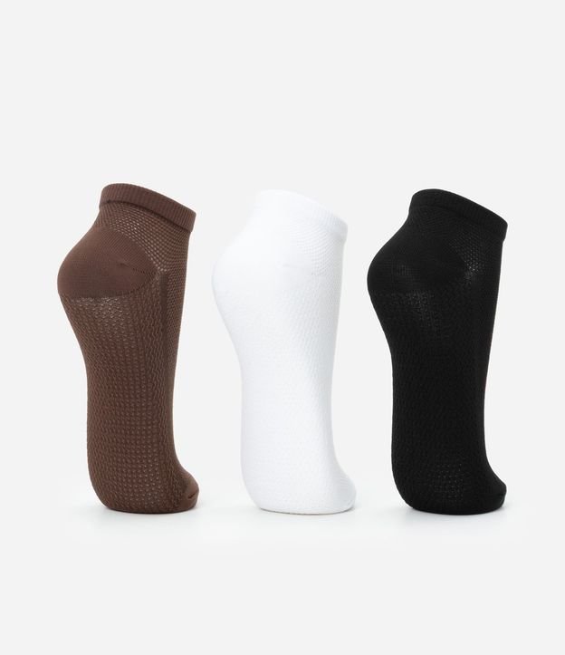 Kit 03 Medias Deportivas Caña Corta en Poliamida con Superfície Aireada 3