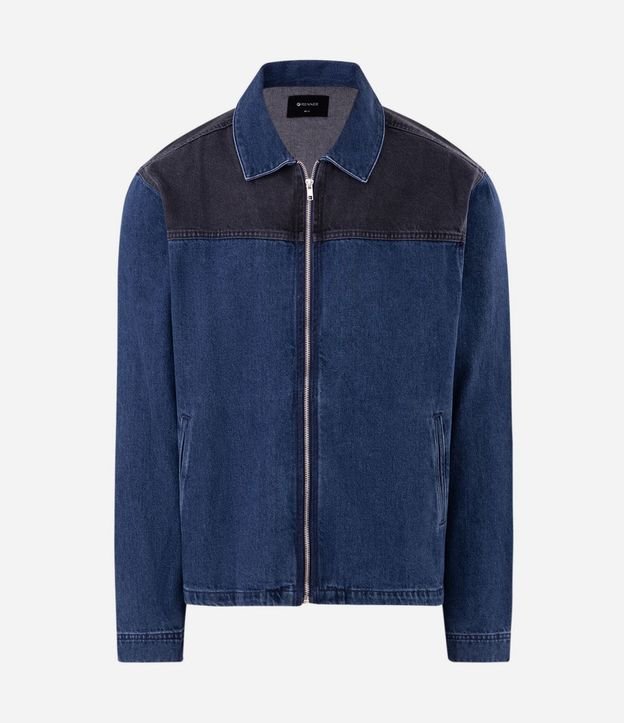Camisa Overboxy en Jeans con Cremallera Delantera