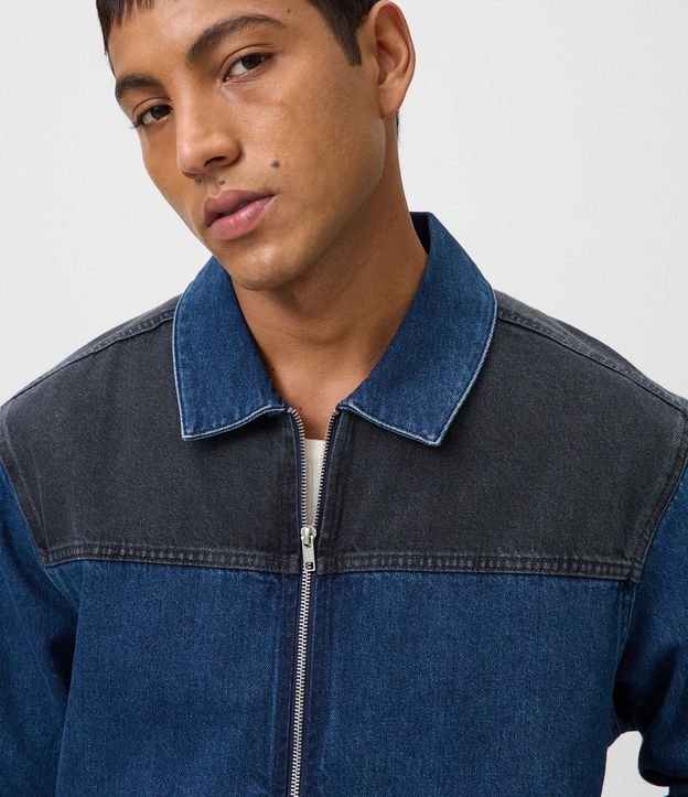 Camisa Overboxy en Jeans con Cremallera Delantera 7