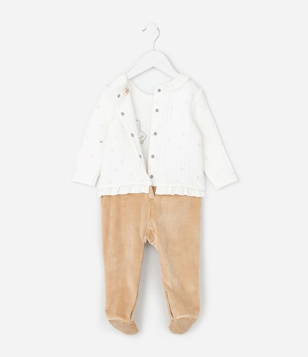 Mono Infantil Capitoneada con Patitos Bordados – Talle 0 a 18 Meses 3