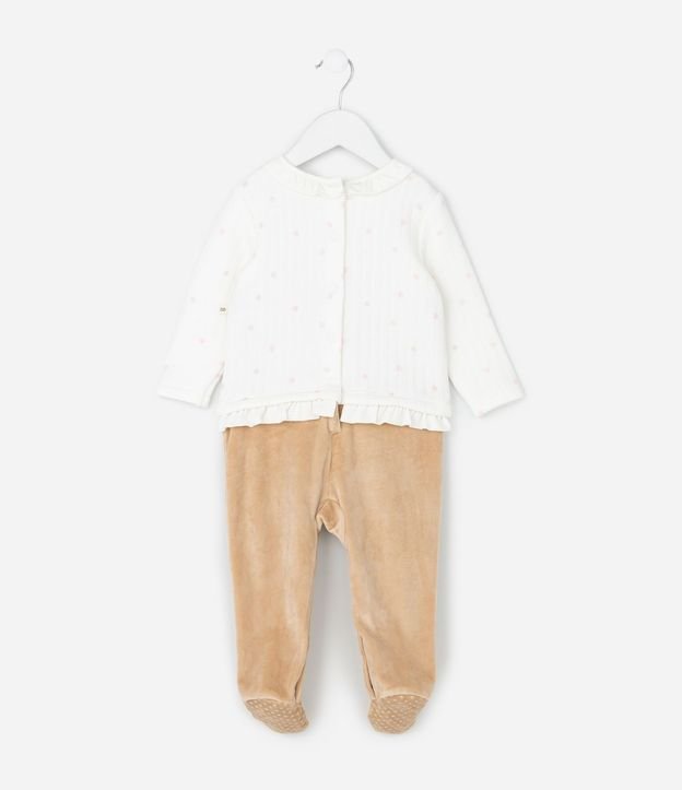Mono Infantil Capitoneada con Patitos Bordados – Talle 0 a 18 Meses 4