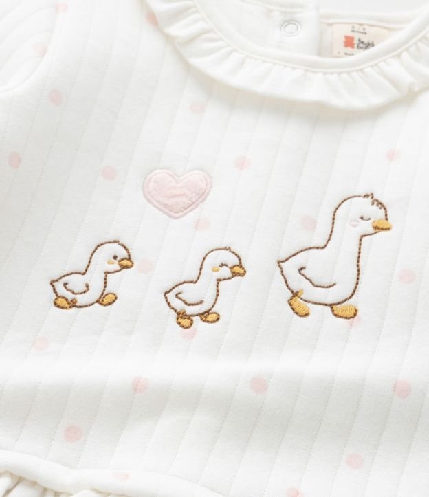 Mono Infantil Capitoneada con Patitos Bordados – Talle 0 a 18 Meses 7