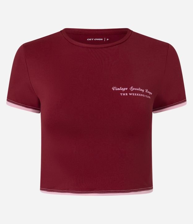 Remera Cropped Deportiva en Microfibra con Estampa Localizada 4