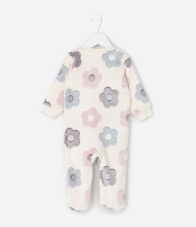 Mono Infantil en Fleece con Estampa de Flores - Talle RN a 18 Meses 3