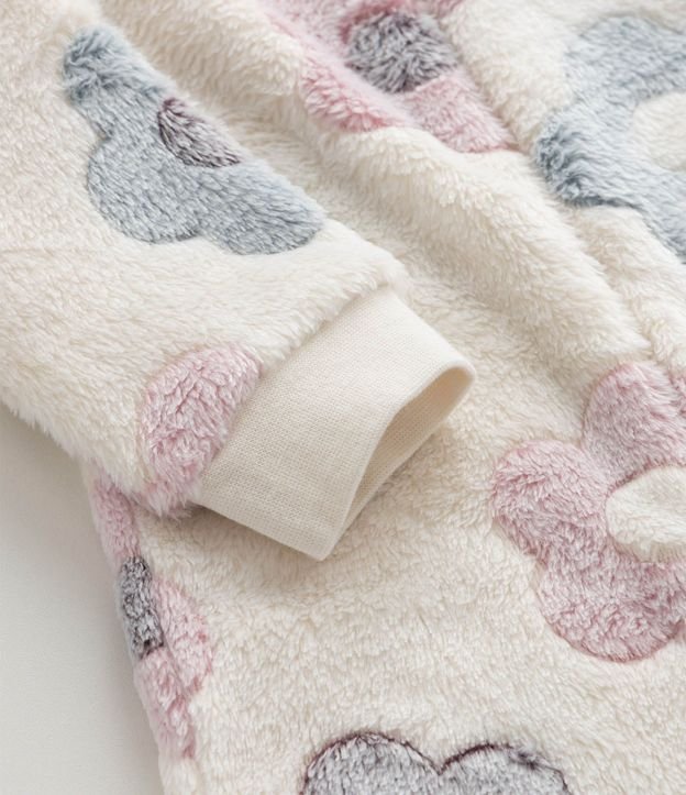 Mono Infantil en Fleece con Estampa de Flores - Talle RN a 18 Meses 5