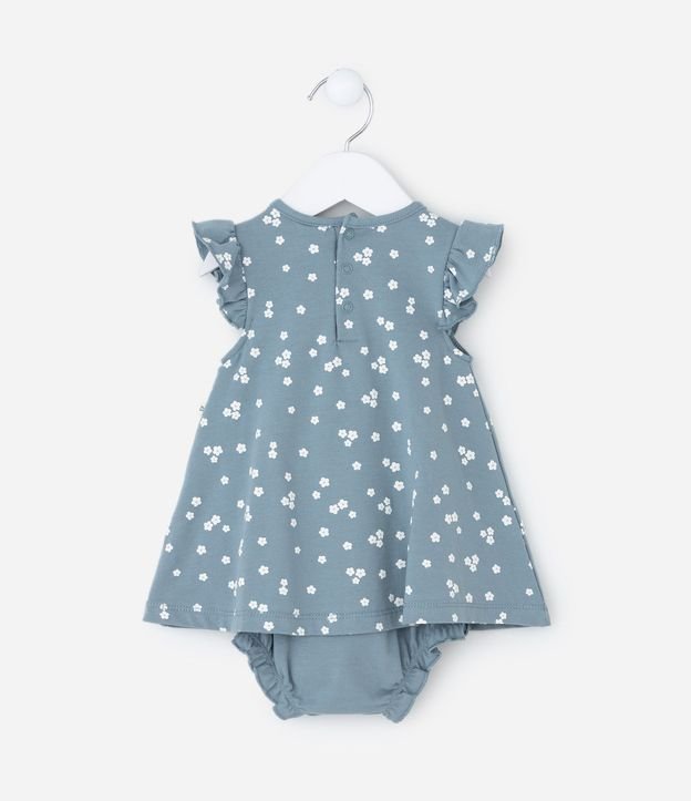 Vestido Body Infantil con Estampa de Lunares y Bordado Conejito – Talle 0 a 18 Meses 3