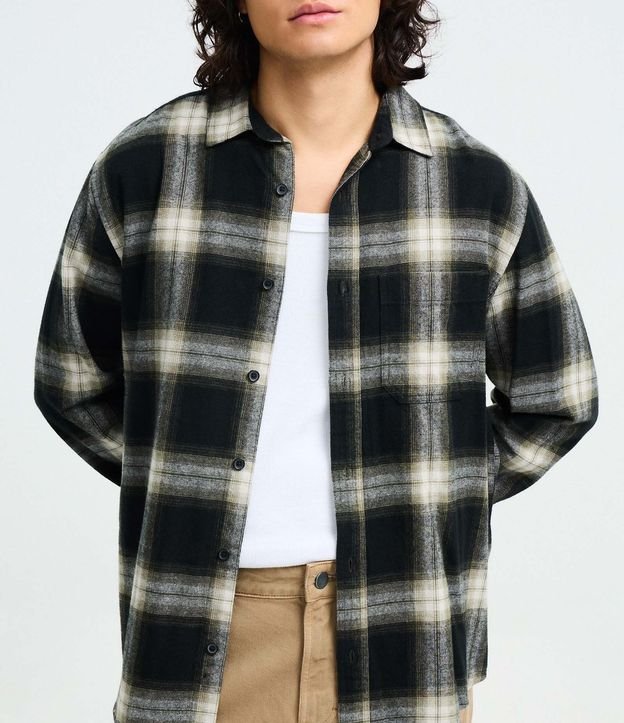 Camisa Manga Larga en Franela de Cuadros 3