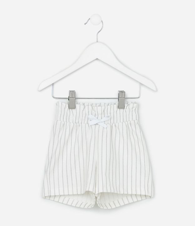 Short Infantil Clochard en Algodón con Estampa de Rayas - Talle 1 a 6 años