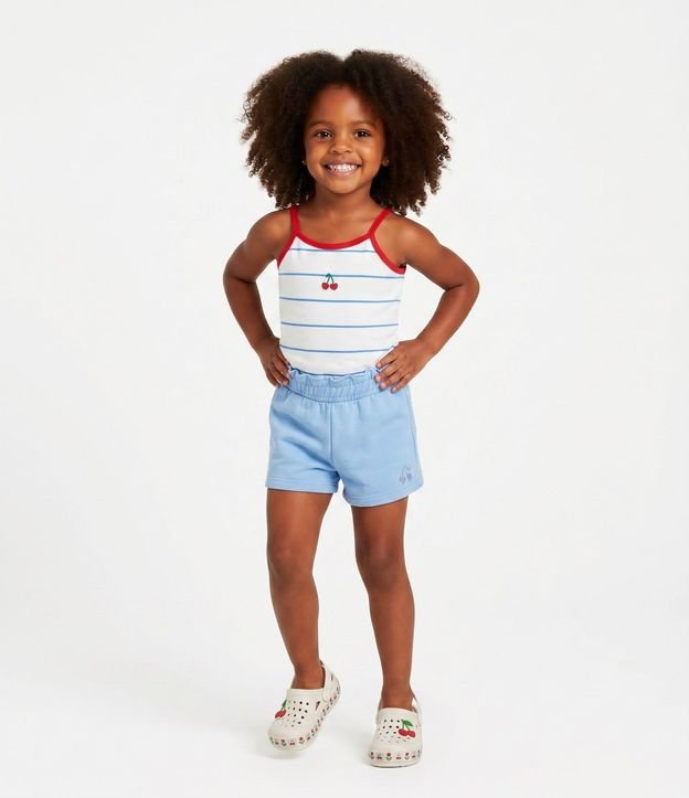 Musculosa Infantil con Estampa de Rayas y Cerezas  - Talle 1 a 6 años