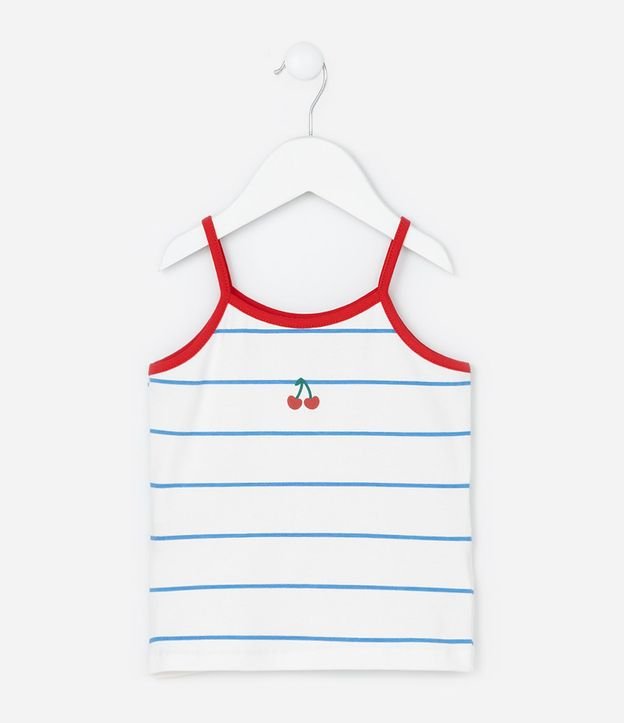 Musculosa Infantil con Estampa de Rayas y Cerezas  - Talle 1 a 6 años 2