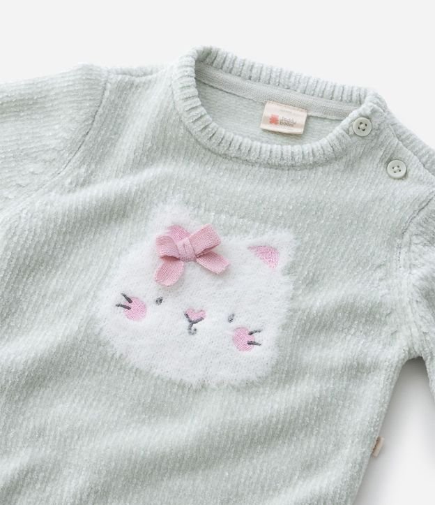 Sueter Infantil en Chenille con Jacquard de Gatito – Talle 0 a 18 Meses 7