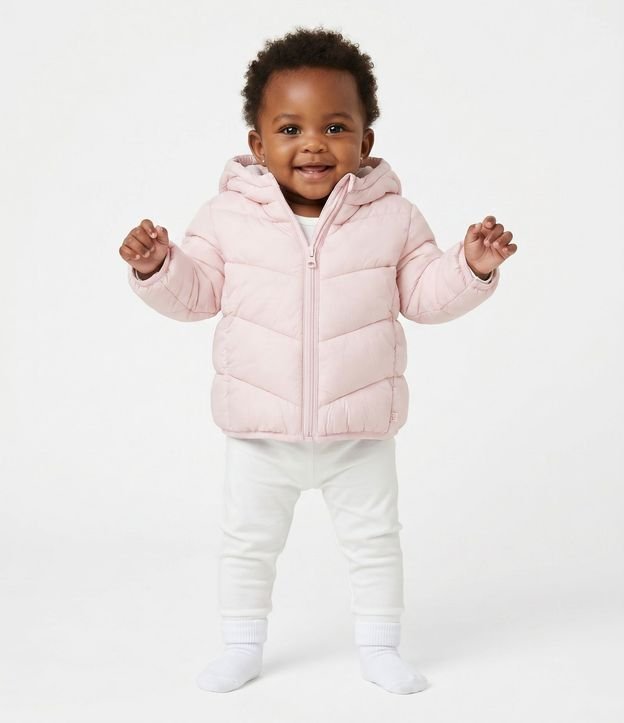 Campera Infantil Acolchonada con Capucha – Talle 0 a 18 Meses 1