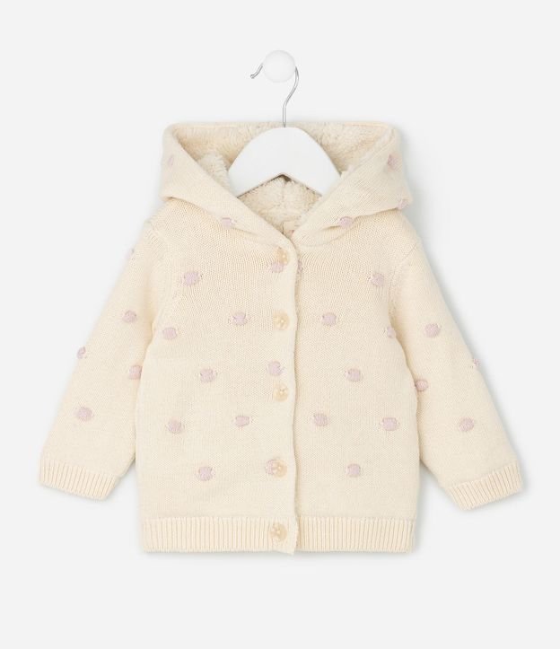Campera Infantil en de Lunares con Capucha en Sherpa – Talle 0 a 18 Meses 2