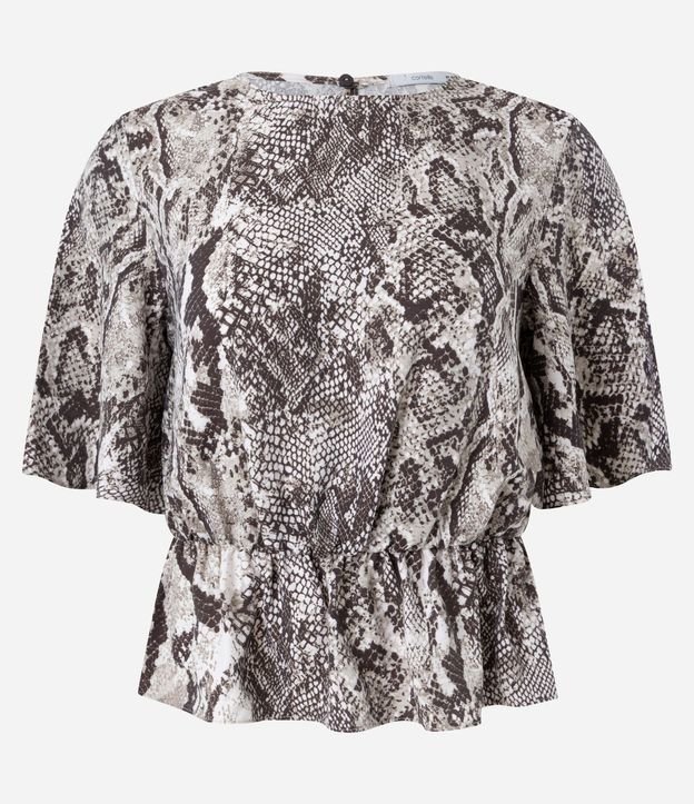 Blusa en Crepé con Cintura Fruncida y Estampa Serpiente 6