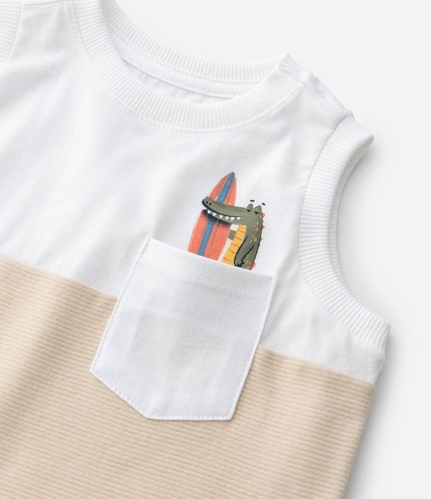 Musculosa Infantil con Bolsillo de Caimán Texturizada - Talle 1 a 6 años 4