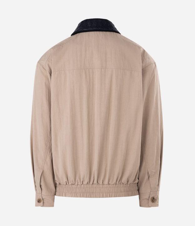 Campera Oversized en Sarga con Cuello en PU Tressê 6
