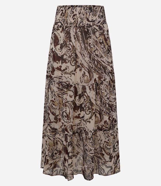 Falda Larga Evasé en Chiffon con Estampa Paisley 4