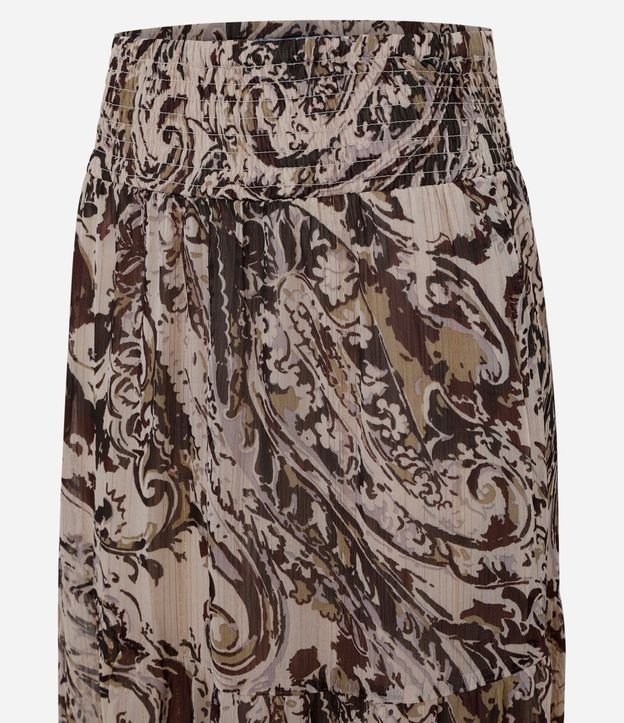 Falda Larga Evasé en Chiffon con Estampa Paisley 5