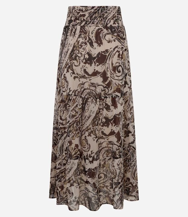 Falda Larga Evasé en Chiffon con Estampa Paisley 6