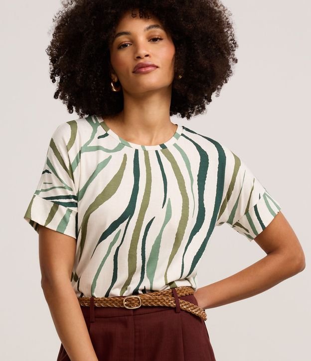 Blusa en Viscolycra con Estampado Abstracta Zebra 3