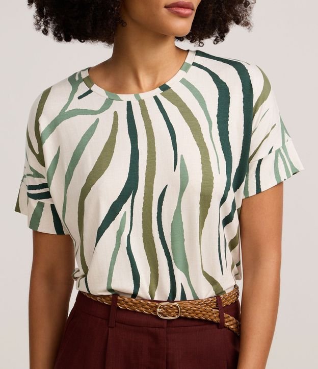 Blusa en Viscolycra con Estampado Abstracta Zebra 4