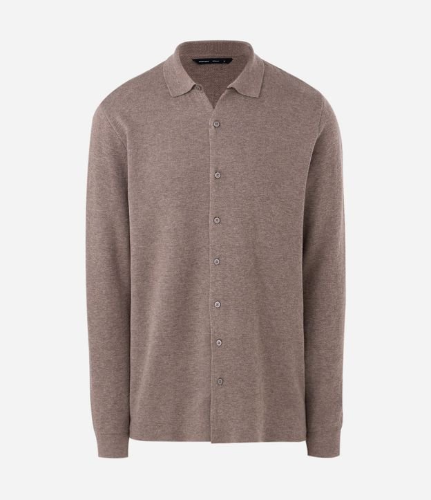 Camisa Masculina en Denim de Algodón con Textura 5
