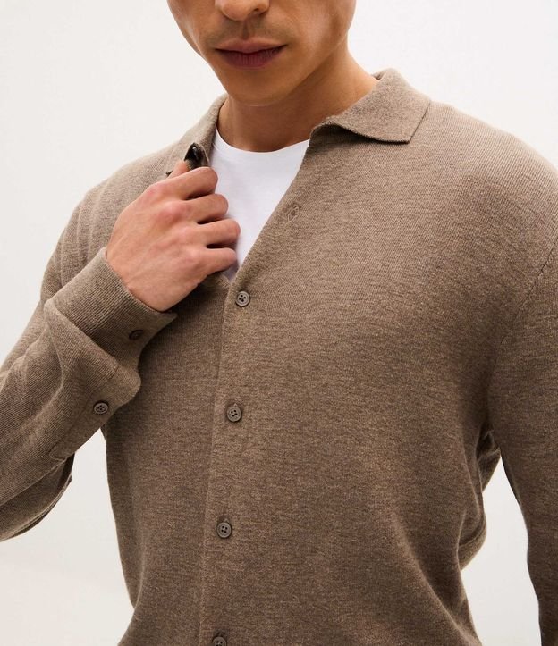 Camisa Masculina en Denim de Algodón con Textura 3