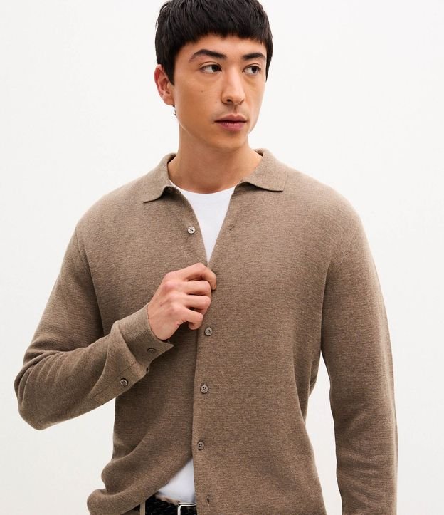 Camisa Masculina en Denim de Algodón con Textura 4