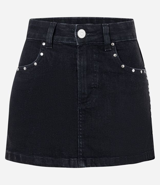 Minissaia en Jeans con Tachuelas en los Bolsillos 6