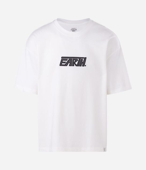 Remera Oversized en Algodón con Bordado Earth 4
