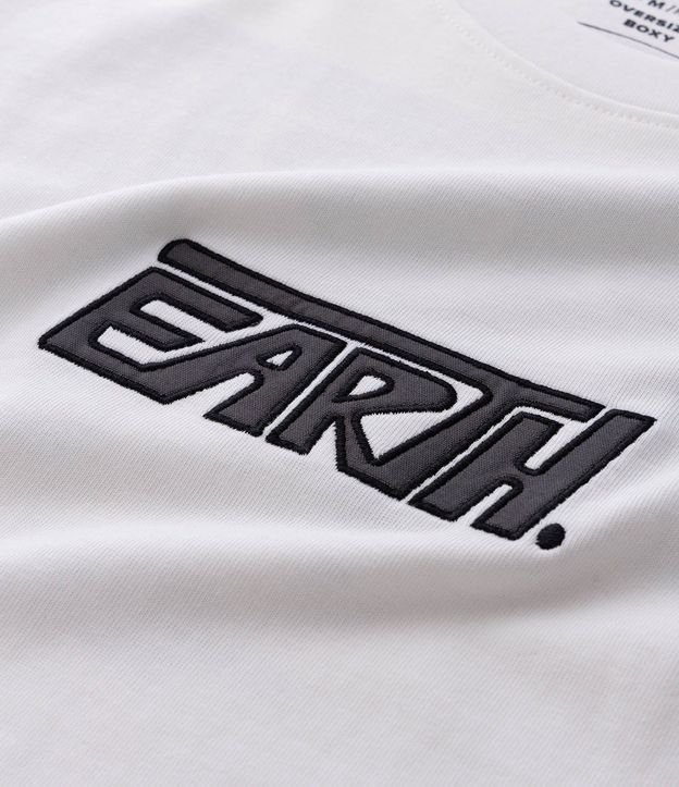 Remera Oversized en Algodón con Bordado Earth 8