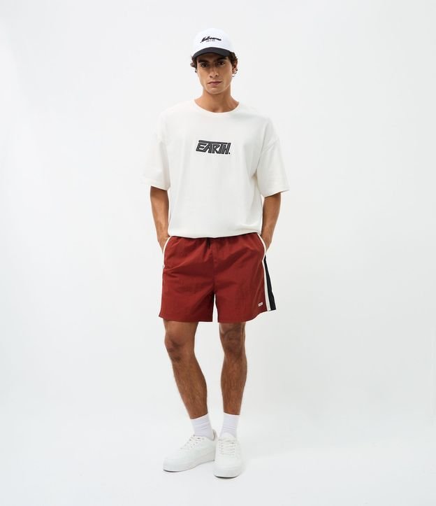 Remera Oversized en Algodón con Bordado Earth 2