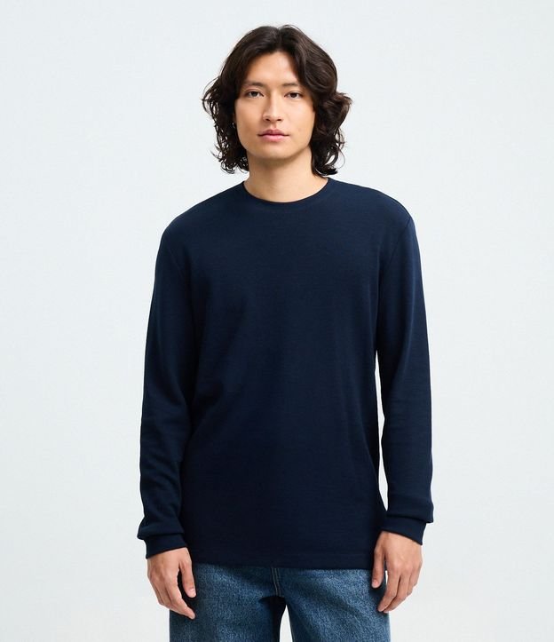 Remera Regular en Algodón con Textura