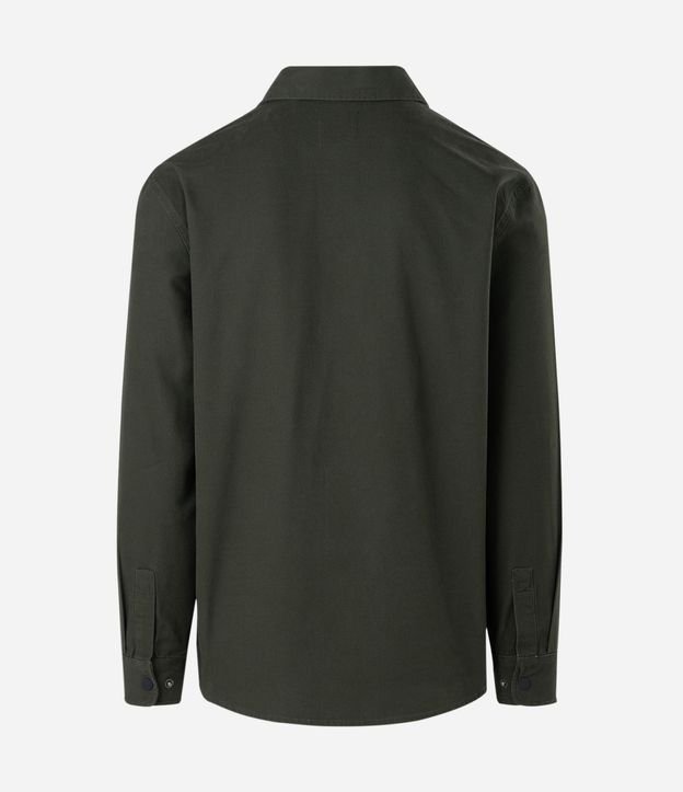 Camisa en Sarga con Botones y Bolsillos 8