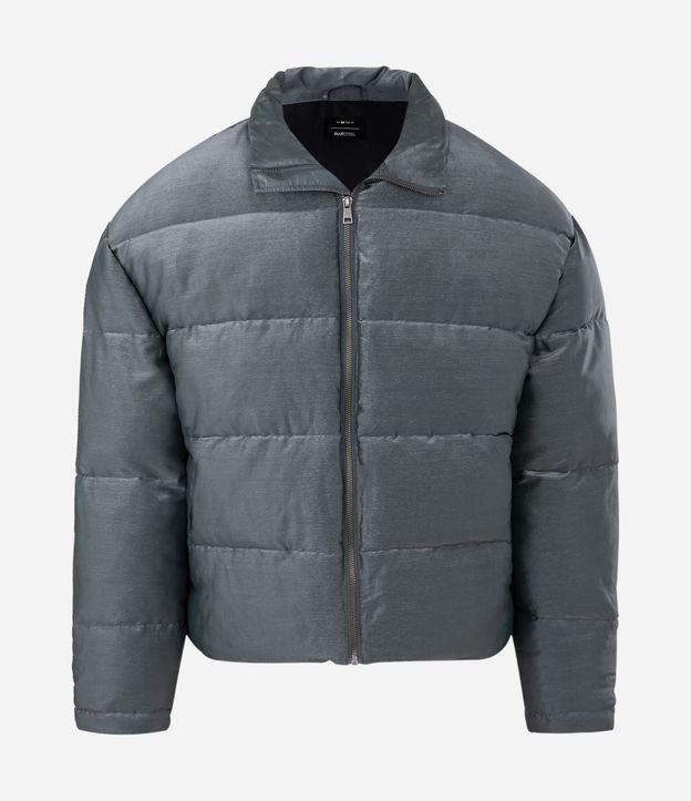 Campera Pesada en Poliamida Lisa con Efecto Metalizado
