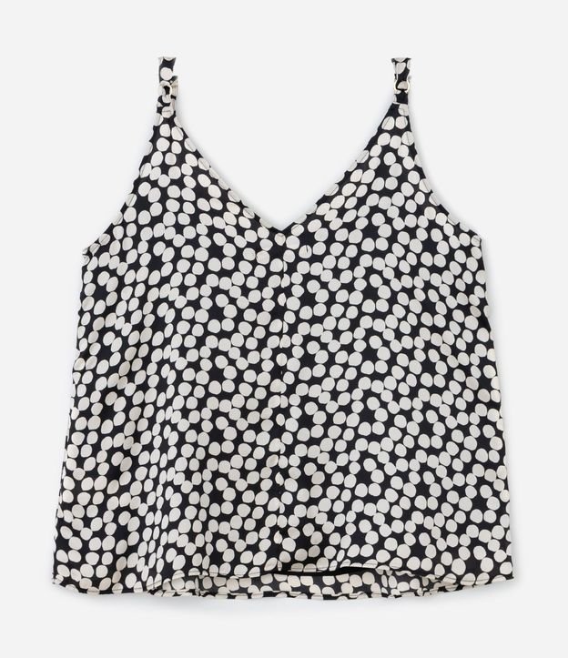 Musculosa en Crepé Satinado de Lunares con Bretel Ancho Curve & Plus Size 7