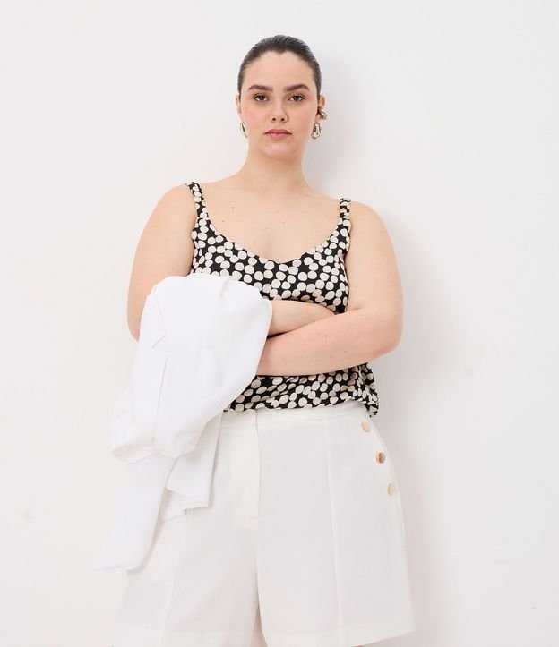 Musculosa en Crepé Satinado de Lunares con Bretel Ancho Curve & Plus Size 4