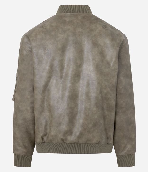 Campera Bomber en PU con Cremallera y Bolsillos 9