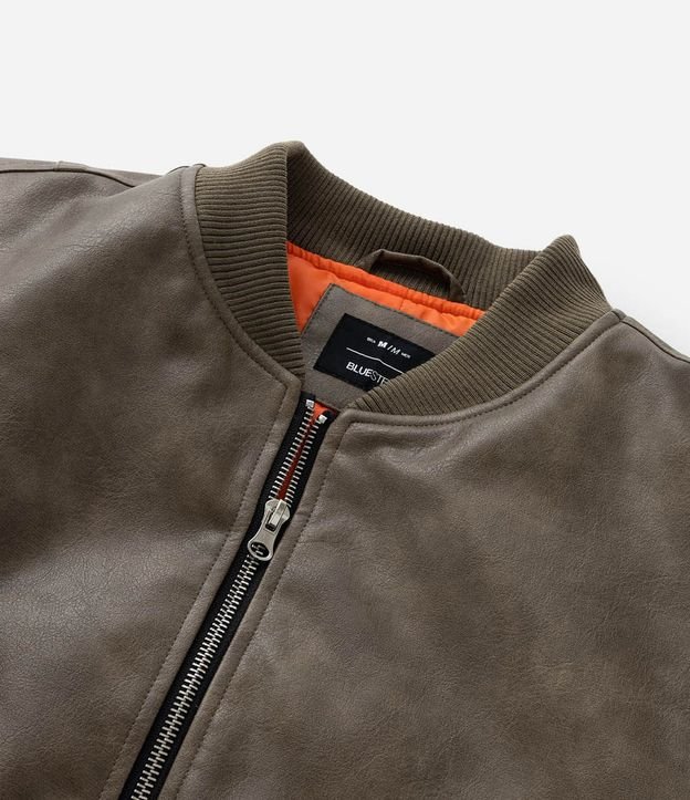 Campera Bomber en PU con Cremallera y Bolsillos 10