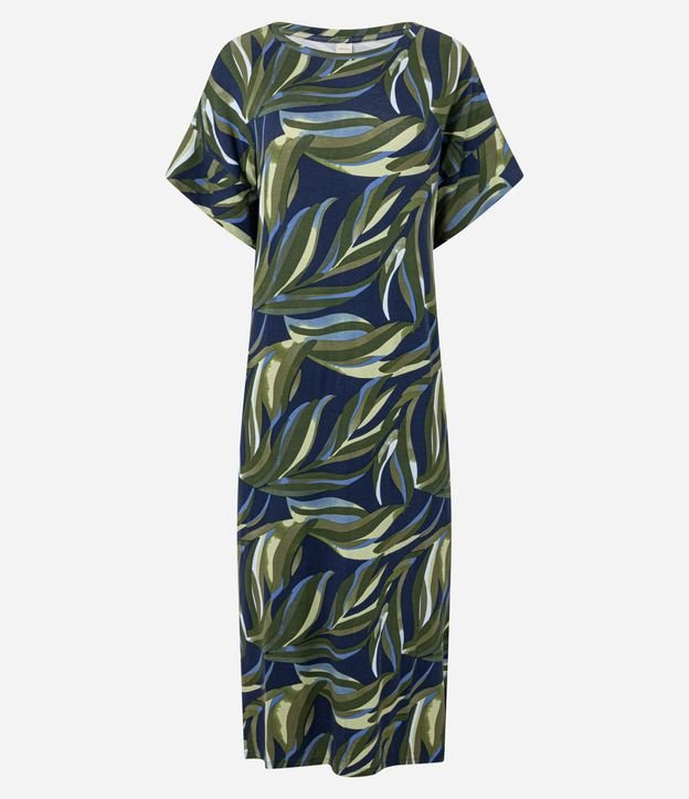Vestido Recto Midi en Viscolycra con Estampa Follaje 5
