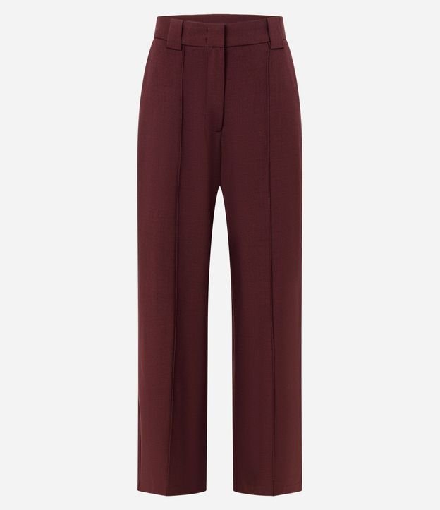 Pantalón Wide Leg en Sastrería con Cintura Liso y Pliegues Delanteros 6