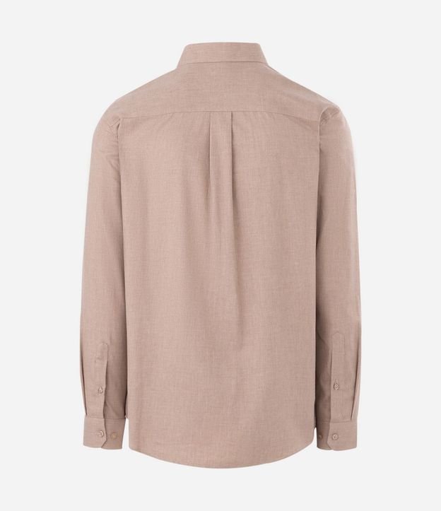 Camisa en Algodón con Botones Delanteros y Efecto Melange 5