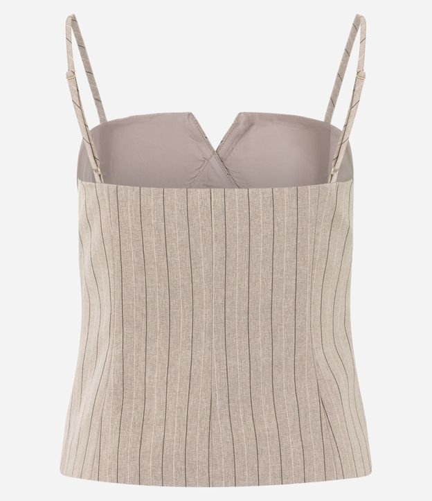 Blusa con Bretel Fino en Sastrería y Estampa Rayada 5